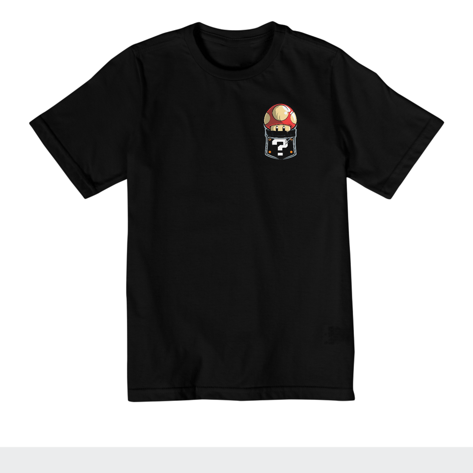 [Infantil] Camiseta Super Mushroom de Bolso (10 a 14 anos)