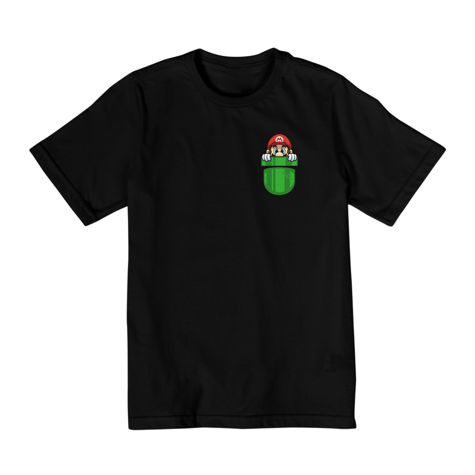 [Infantil] Camiseta Super Mário no Bolso (10 a 14 anos)