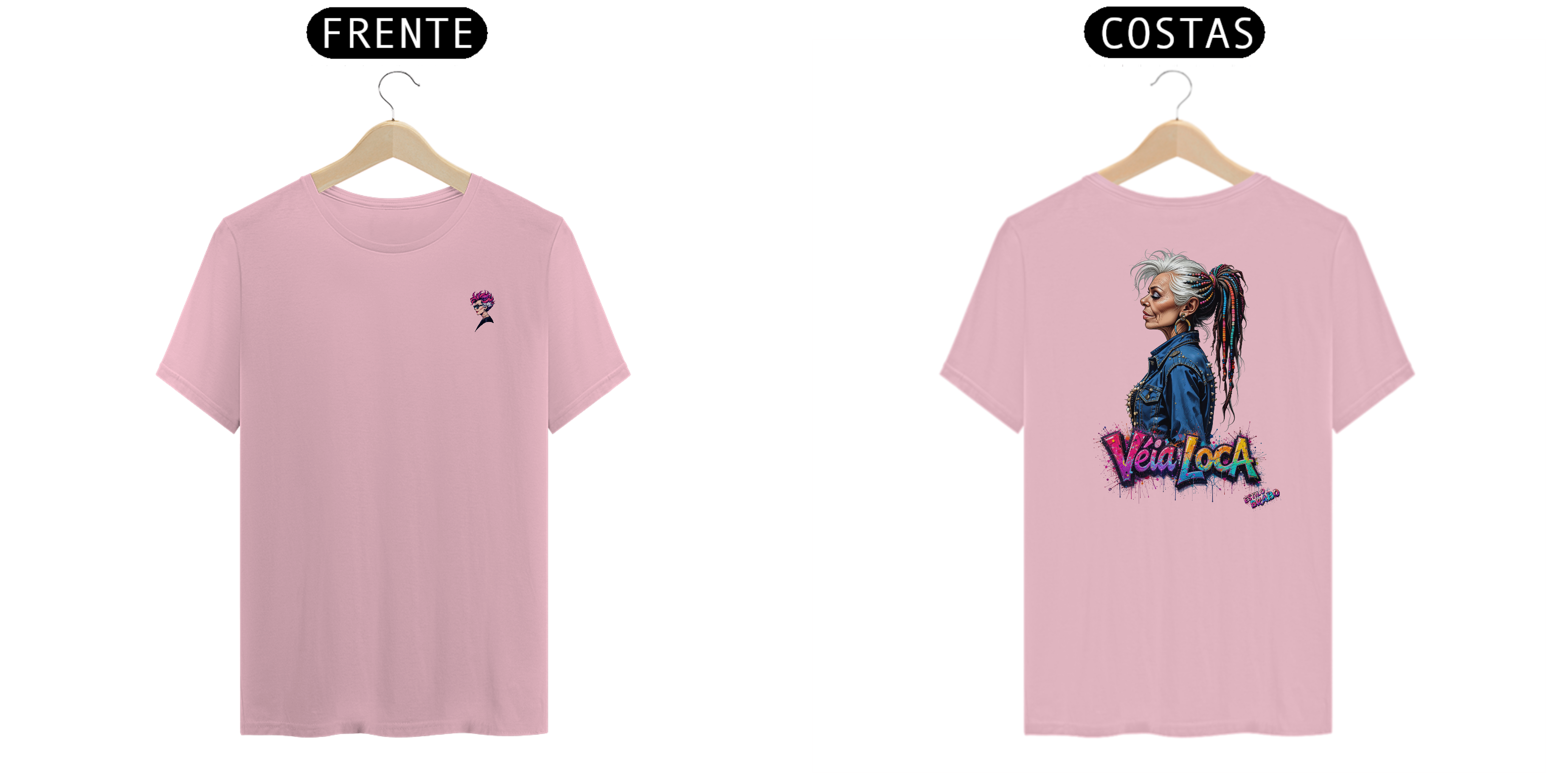 [Algodão Peruano] Camiseta Véia Loca Estilosa