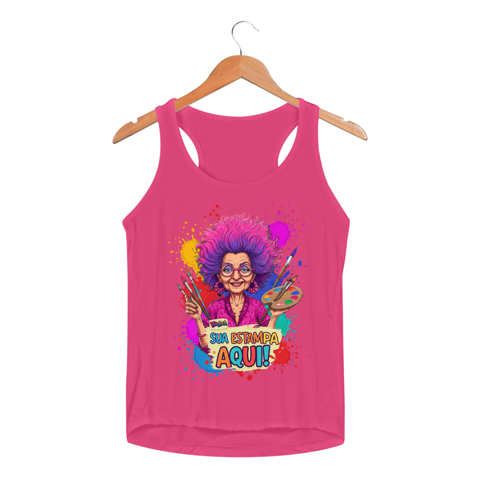 [PERSONALIZÁVEL] Modelo de Camiseta Regata Feminina SPORT DRY FIT UV Personalizada - Estampa somente na Frente OU somente nas Costas