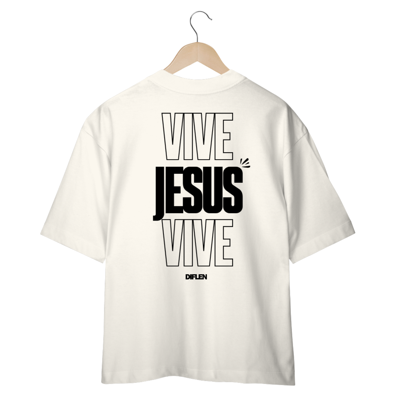 Oversized Jesus Vive / logo Preta