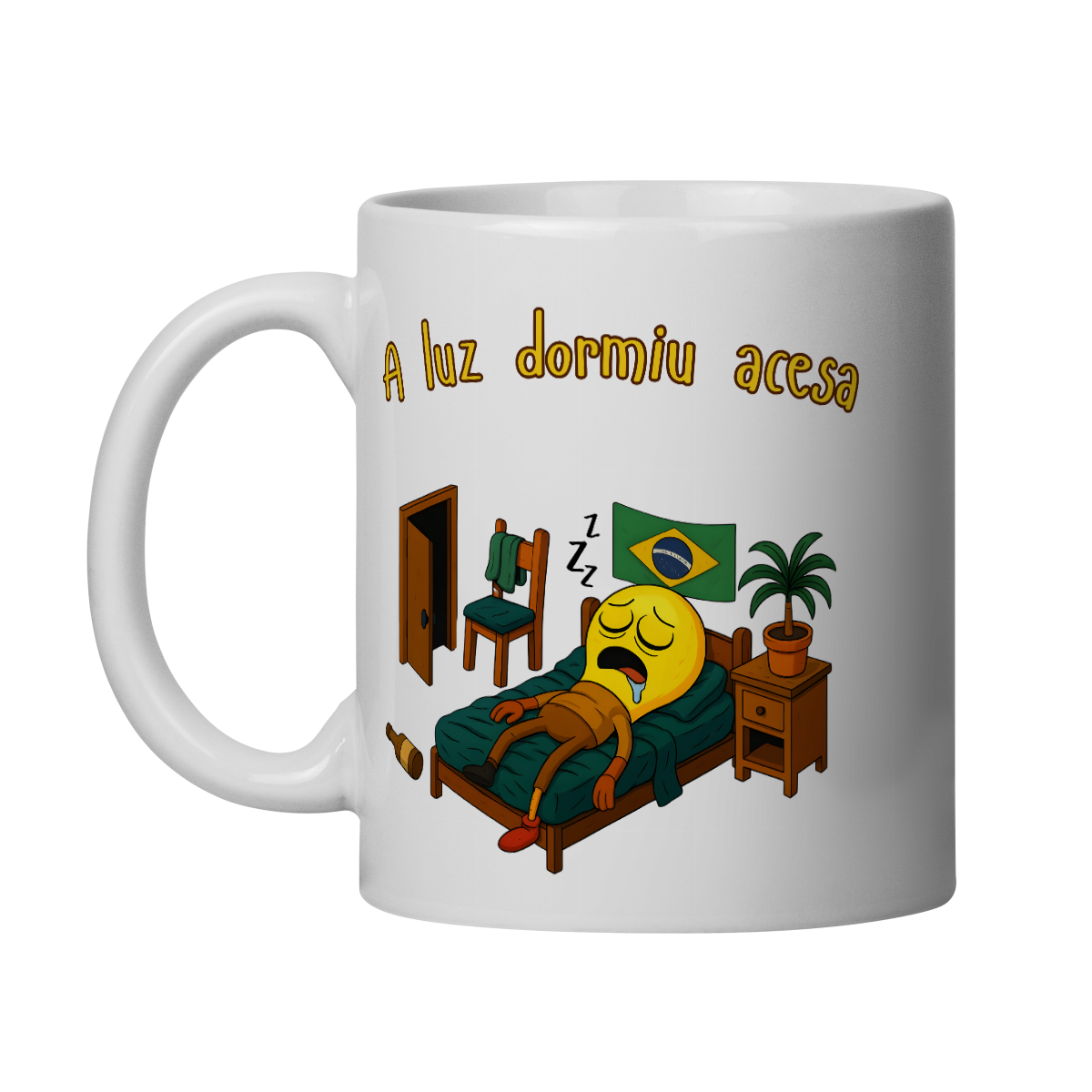 Caneca A luz dormiu acesa