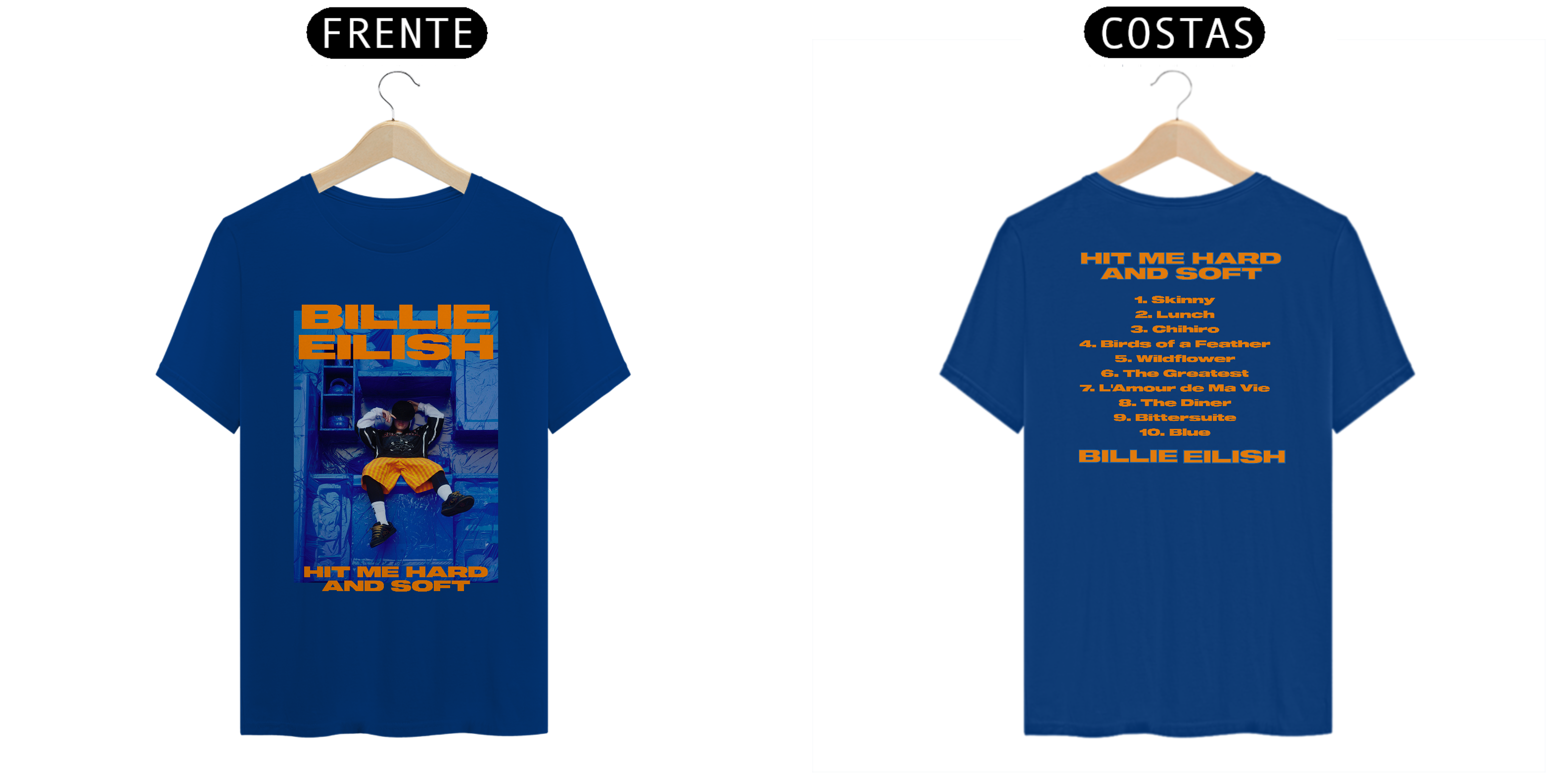 Camiseta Frente e Costas Billie Eilish - Hit Me Hard And Soft Tour Poster + Tracklist