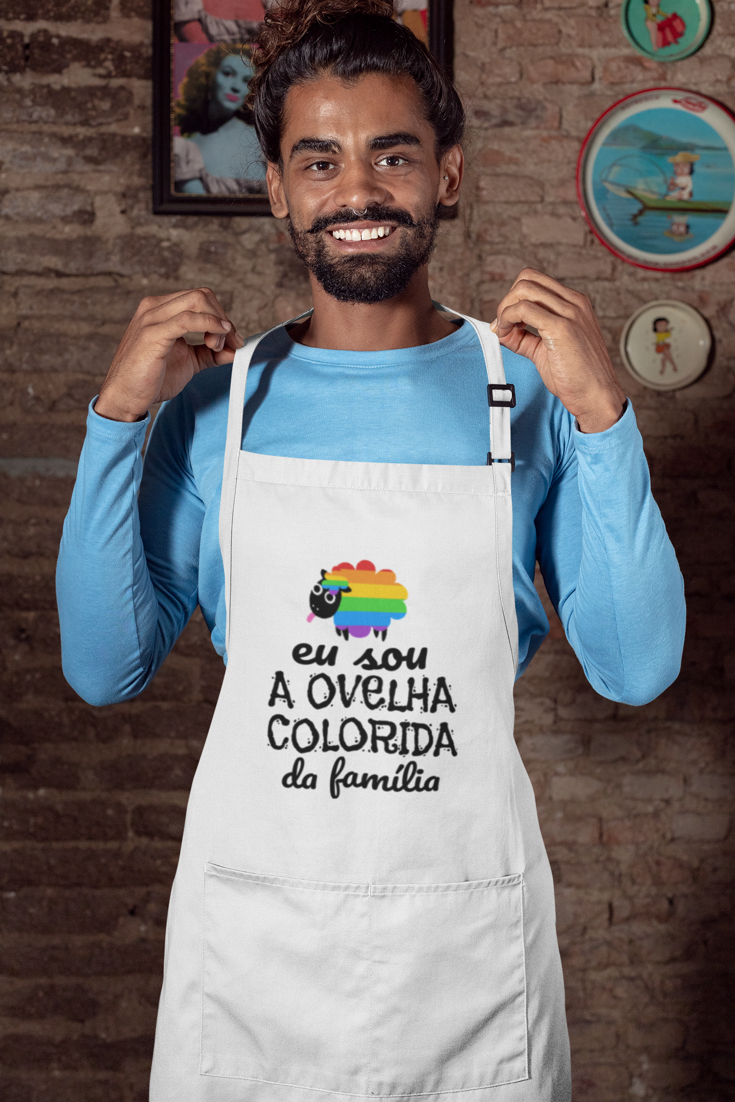 Avental Ovelha Colorida