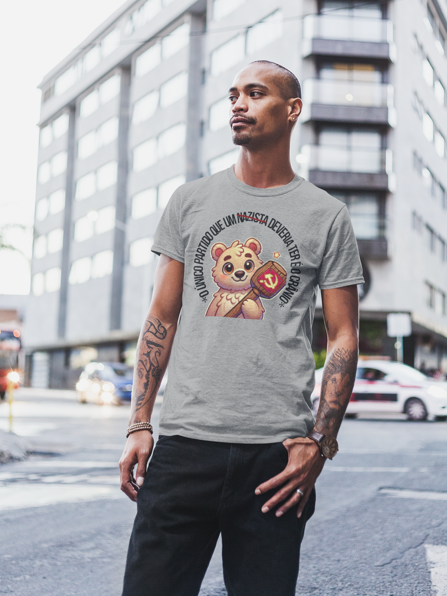 T-shirt Tradicional crânio partido