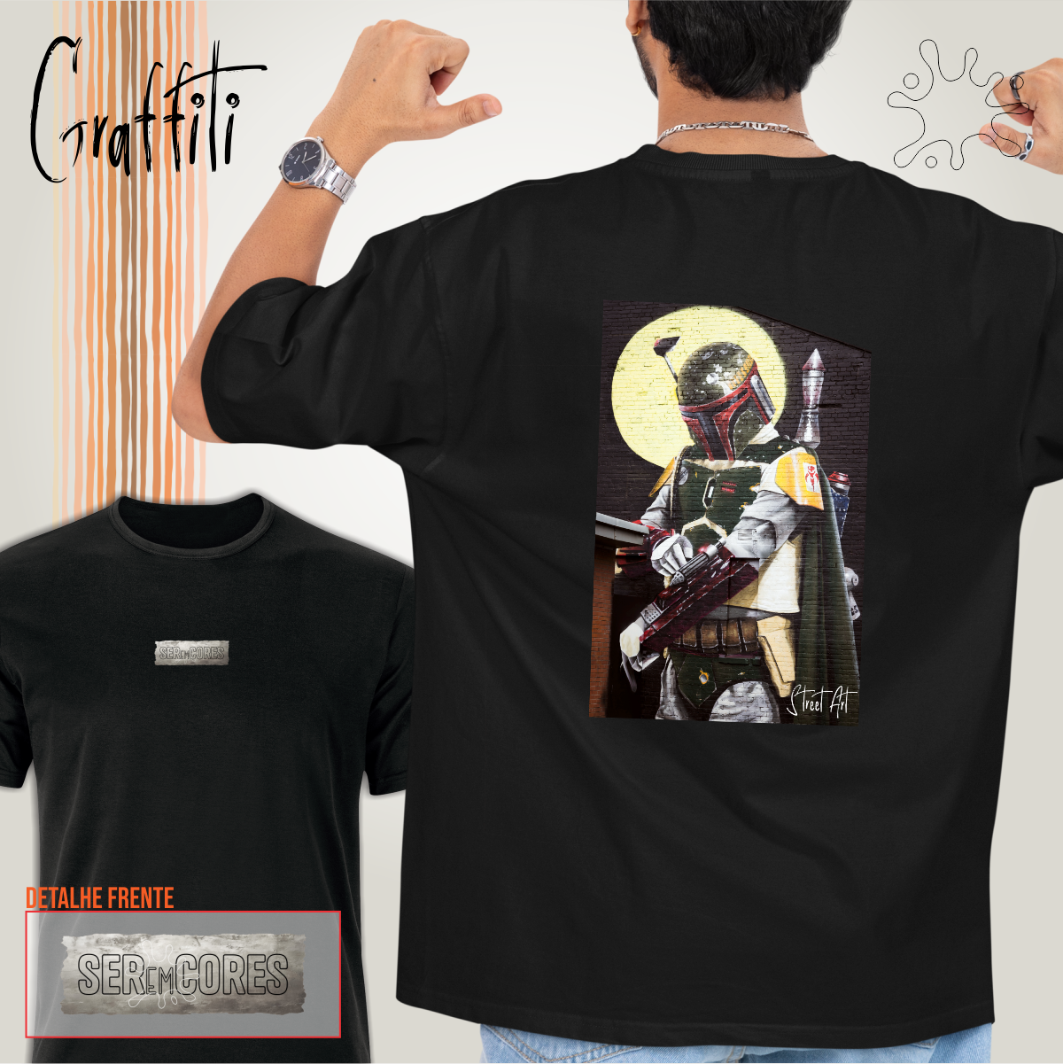 Camiseta costas Graffiti do Guerreiro