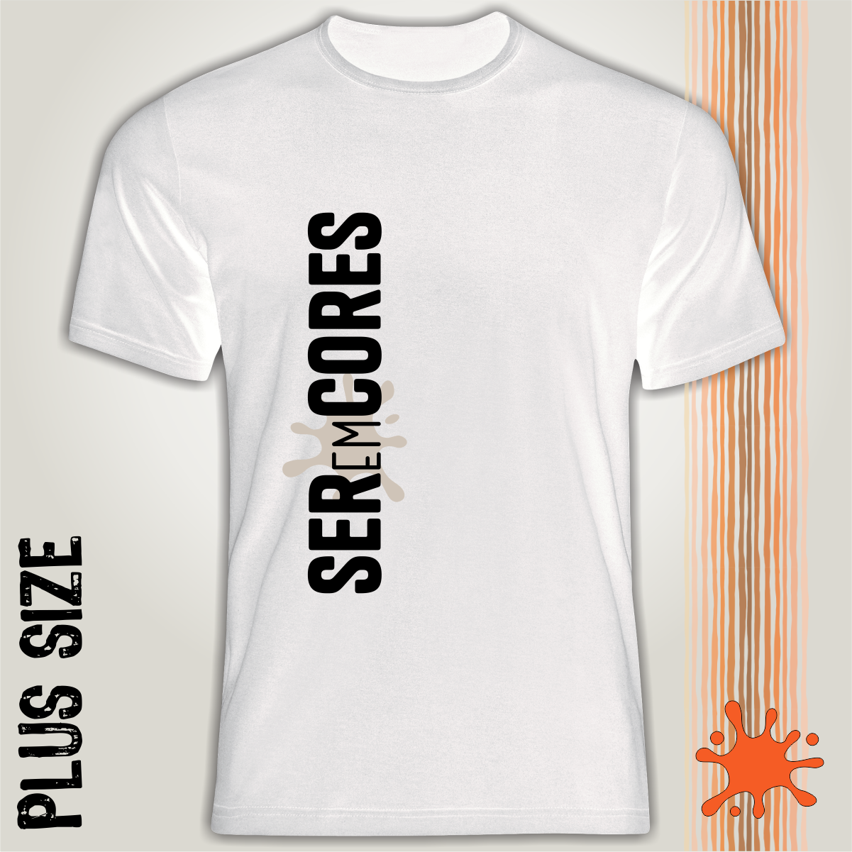 Camiseta Plus Seremcores em preto vertical