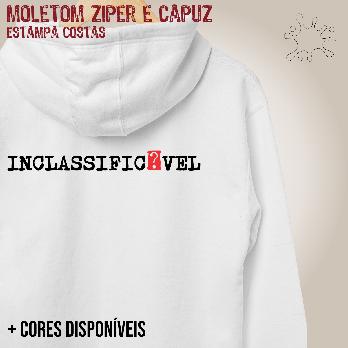 Moletom zíper Inclassificável (preto)