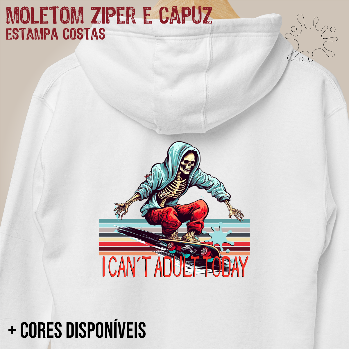 Moletom zíper I Can´t adult today