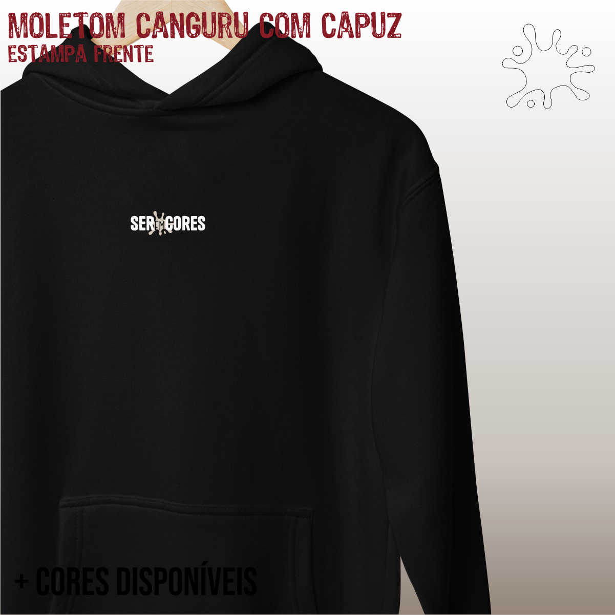 Moletom canguru Seremcores em branco