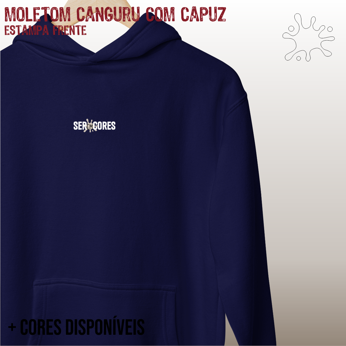 Moletom Prime canguru Seremcores logo branco