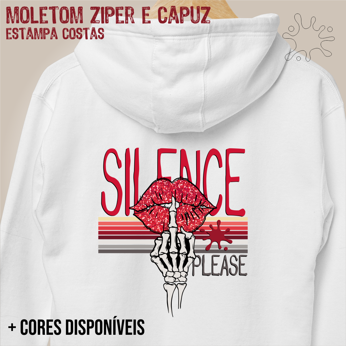 Moletom zíper Silence please