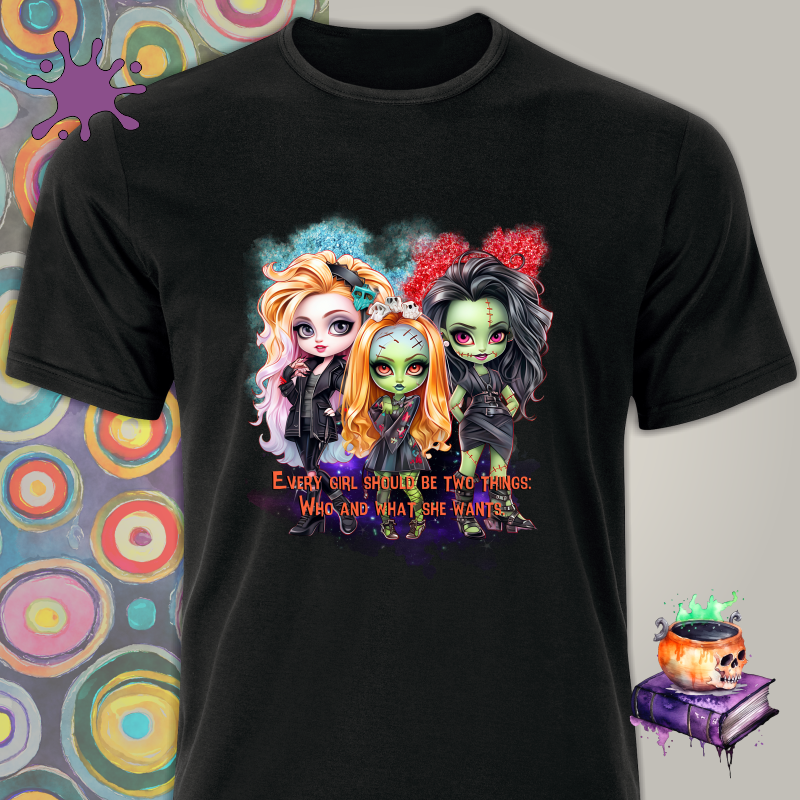 Camiseta Trio Garotas Zumbi (inglês)