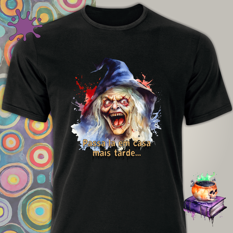 Camiseta de Bruxa - Passa lá em casa