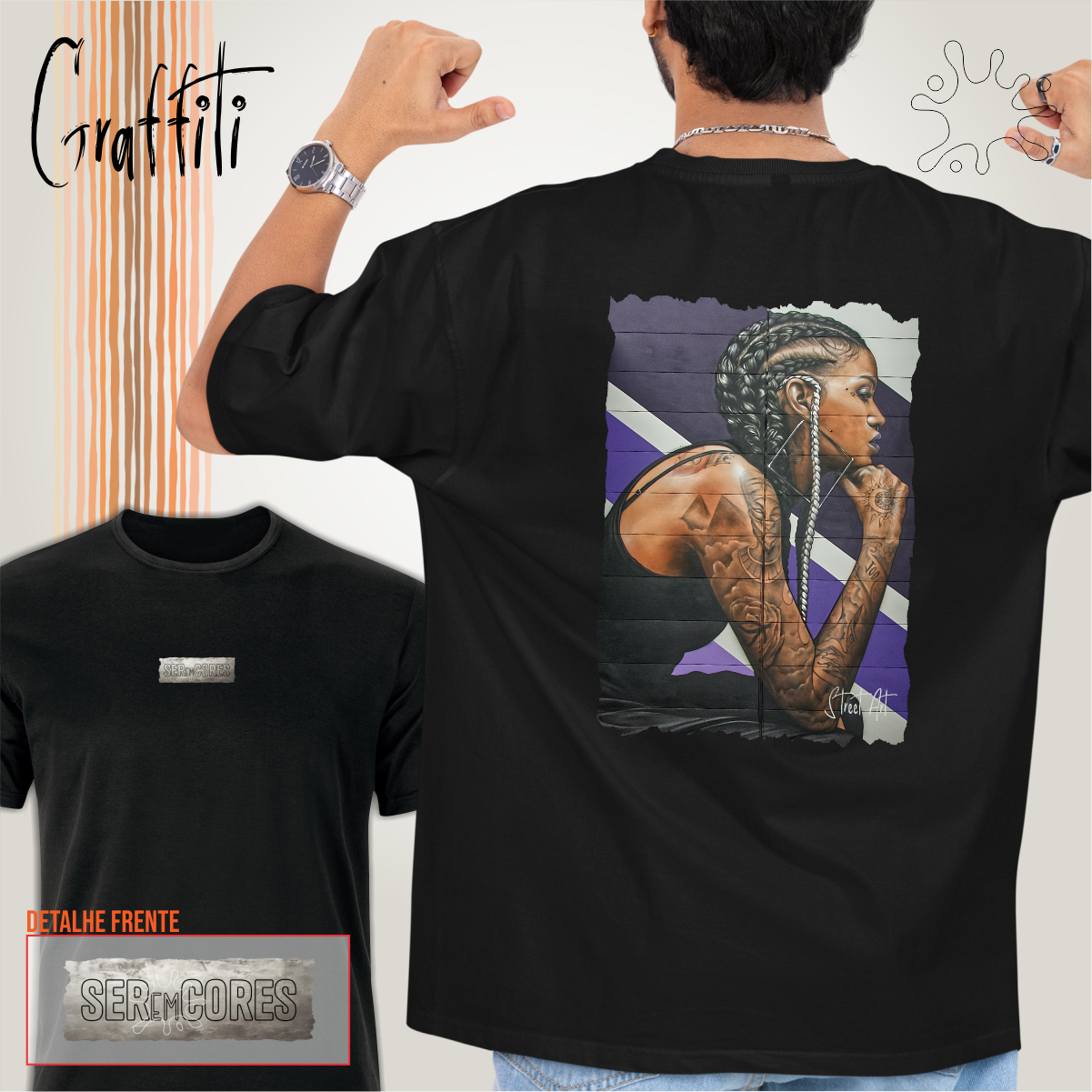 Camiseta Costas Graffiti Refletindo