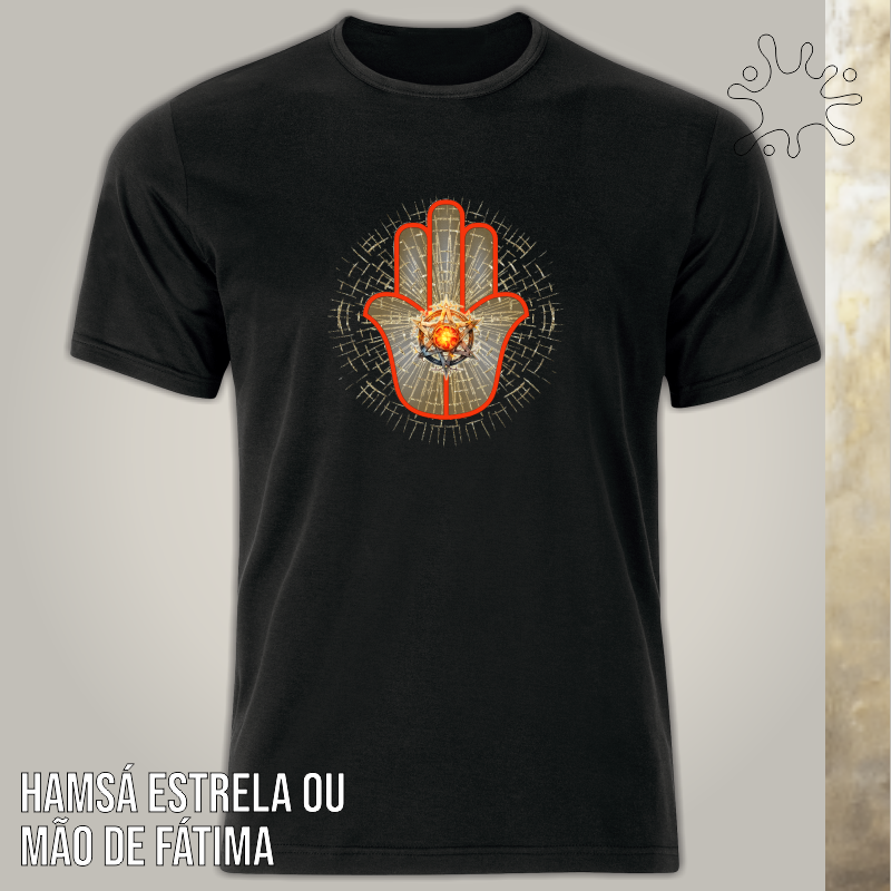 Camiseta Hamsá Estrela (Proteção)