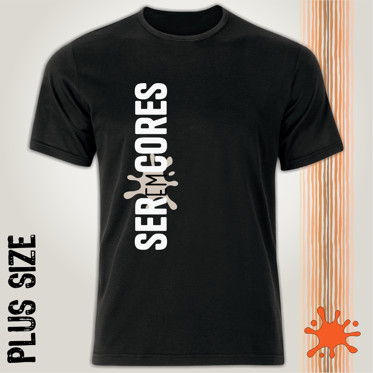 Camiseta Plus Seremcores em branco vertical