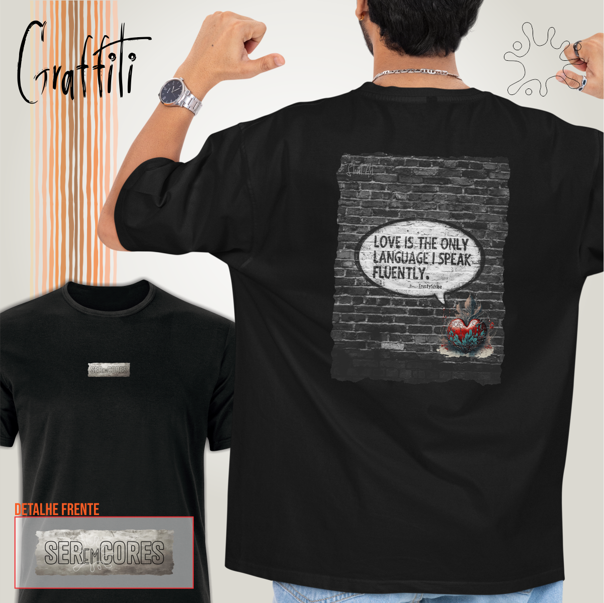 Camiseta Costas Graffiti Love is the only language