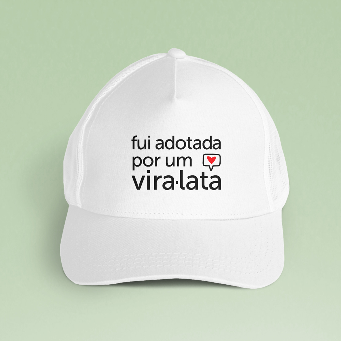 BONÉ TRUCKER branco | Fui adotada por um vira-lata 
