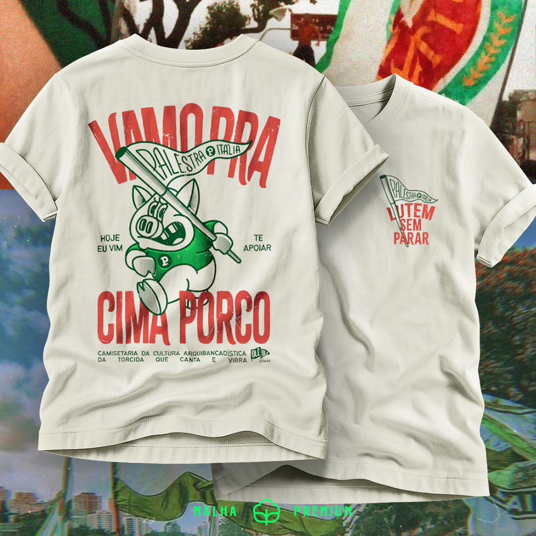 Camiseta Vamo Pra Cima - Premium - Off White / Branca