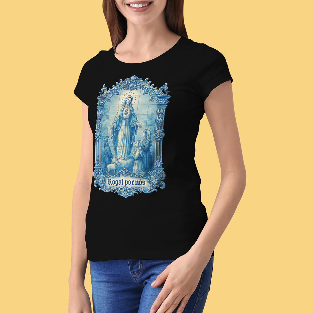 Camiseta Nossa Senhora de Fátima - Azulejo Português - f
