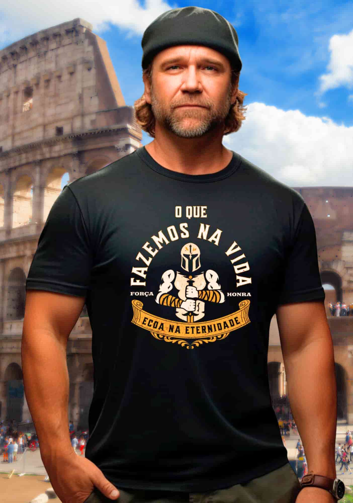 Camiseta o Que Fazemos Na Vida Ecoa Na Eternidade