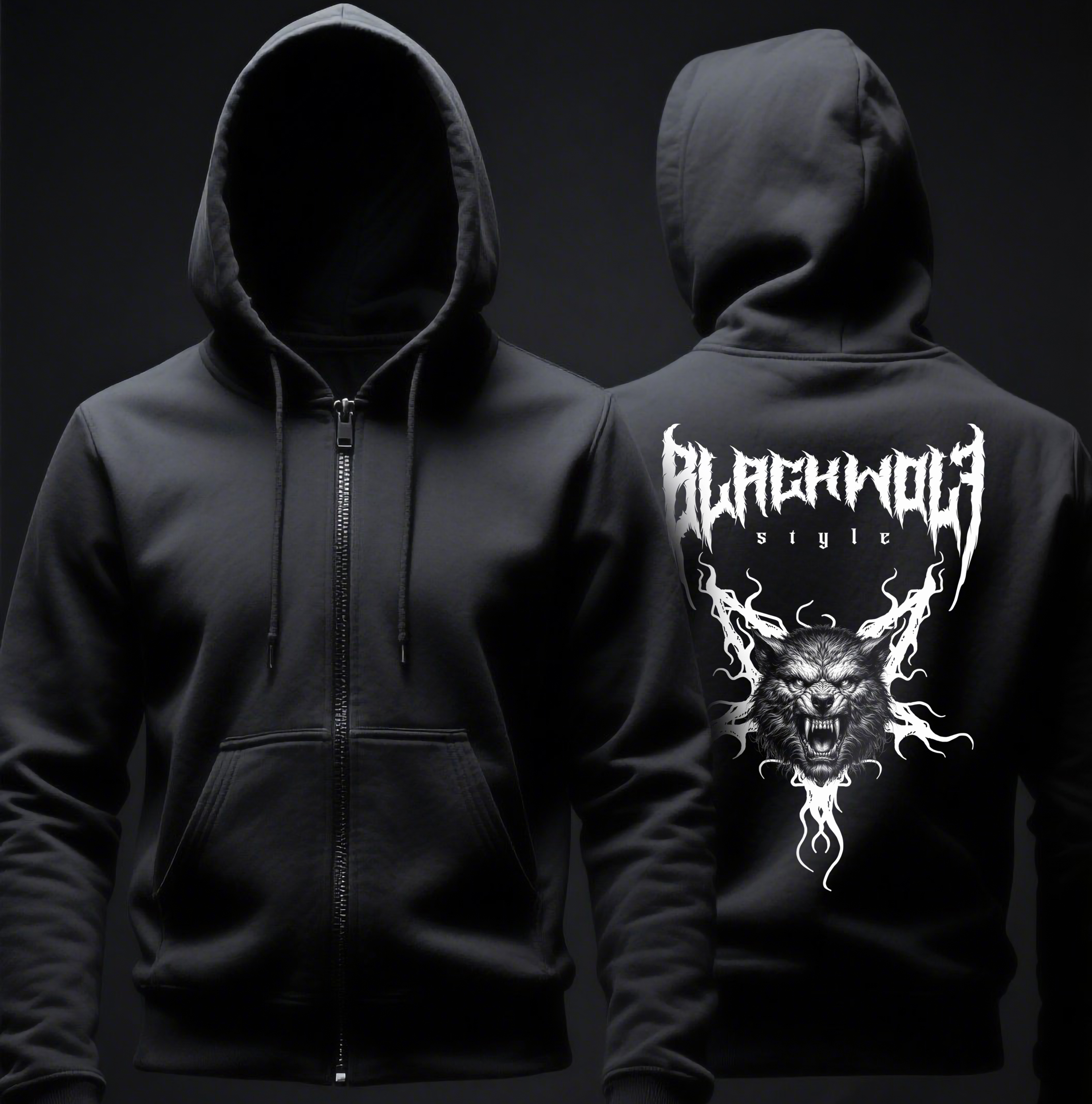 Moletom Prime com Zíper - Black Wolf Style (wolfgram)