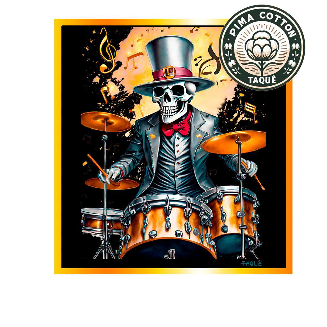 Camiseta Skull Drummer Pima