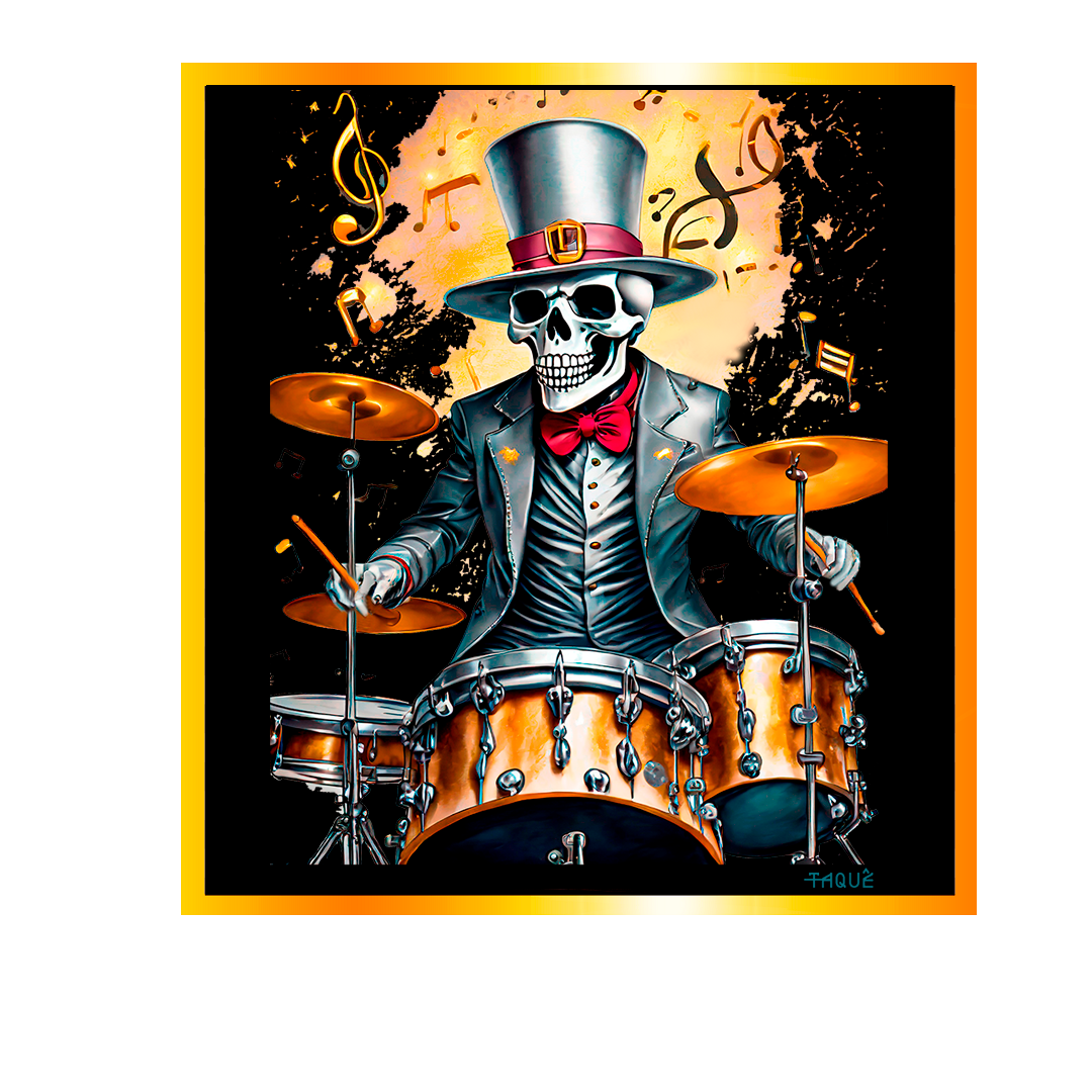 Camiseta Plus Size Skull Drummer