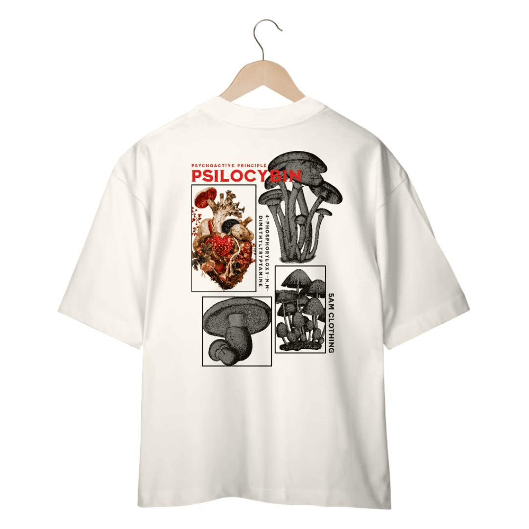 Camiseta Oversized Mushrooms - Off White