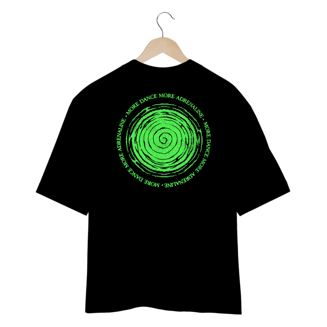 Camiseta Oversized More Dance More Adrenaline - Preto