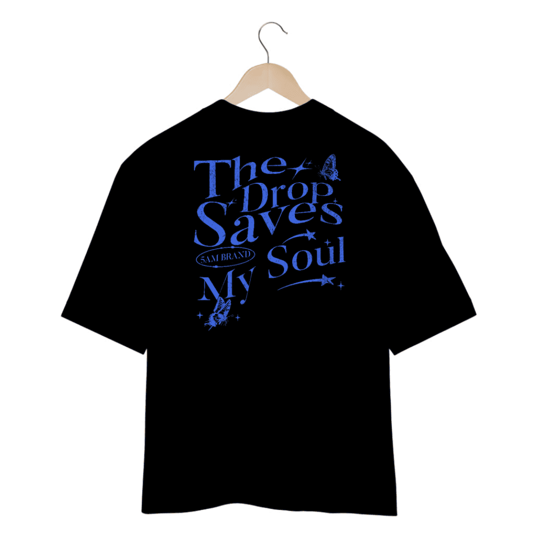 Camiseta Oversized The Drop Saves My Soul - Preto
