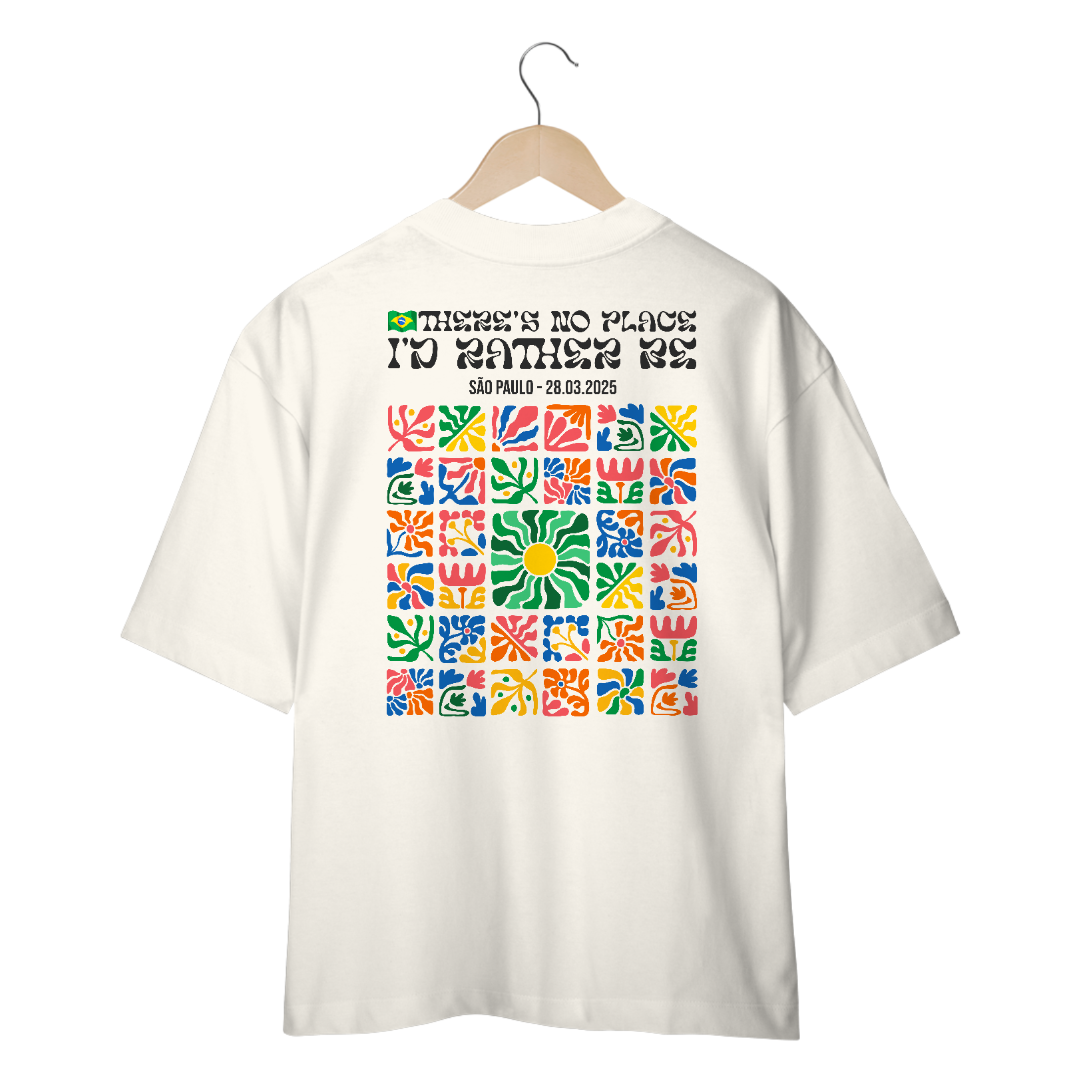 Camiseta Oversized Rüfüs Du Sol - São Paulo Tour Ed. Limitada - Off White