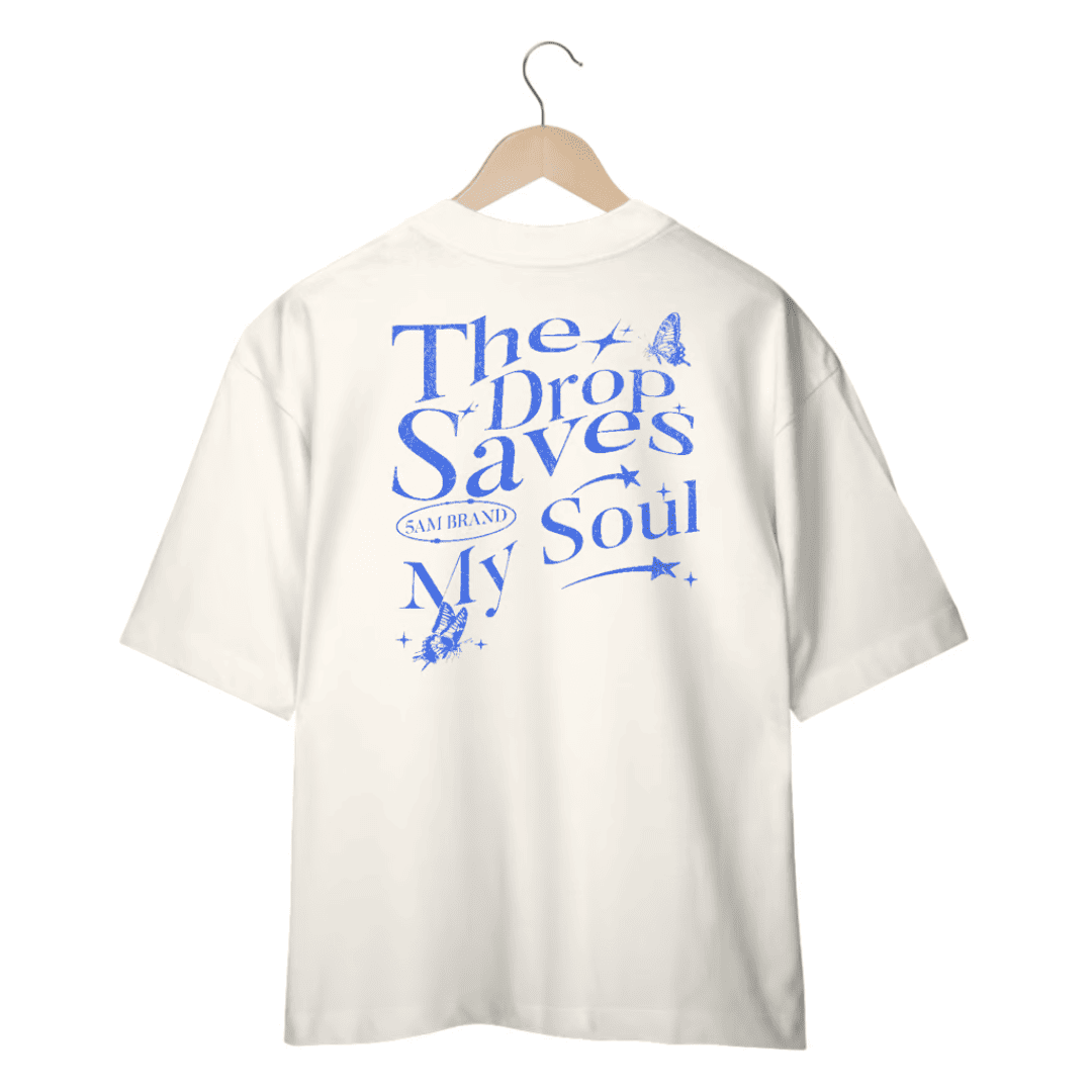 Camiseta Oversized The Drop Saves My Soul - Off White