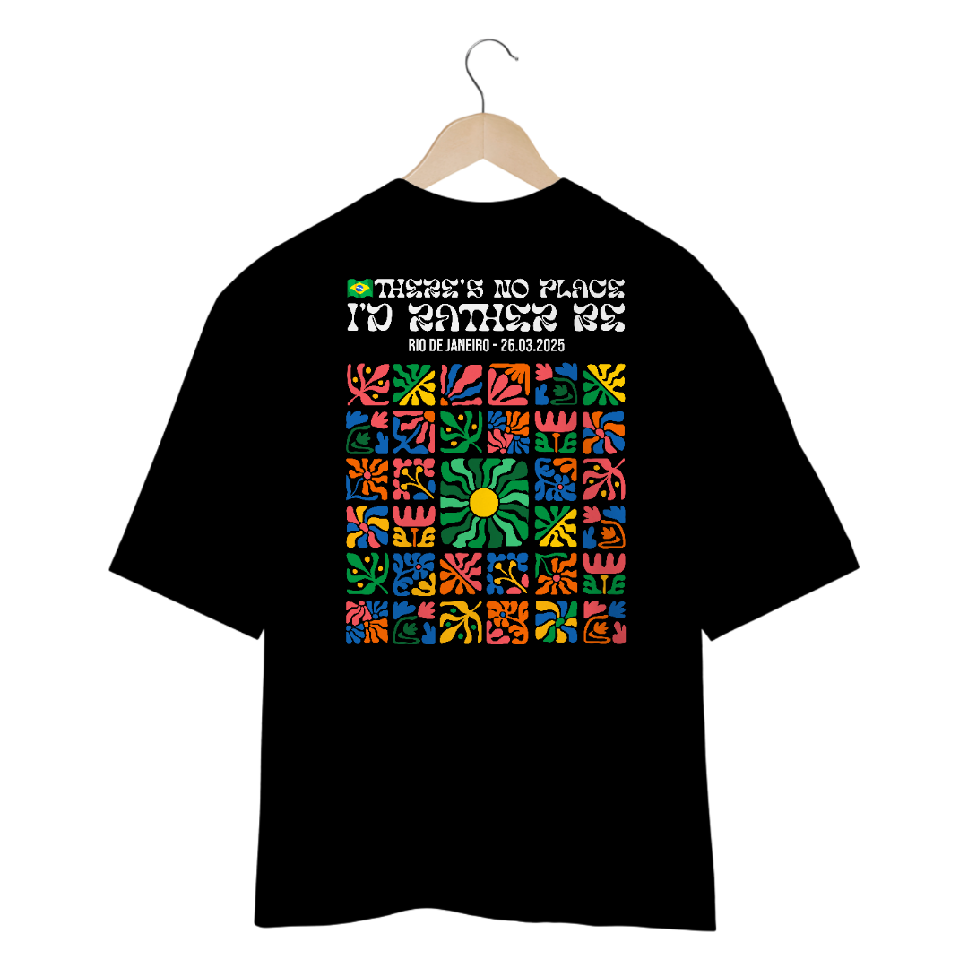 Camiseta Oversized Rüfüs Du Sol - Rio de Janeiro Tour Ed. Limitada - Preto