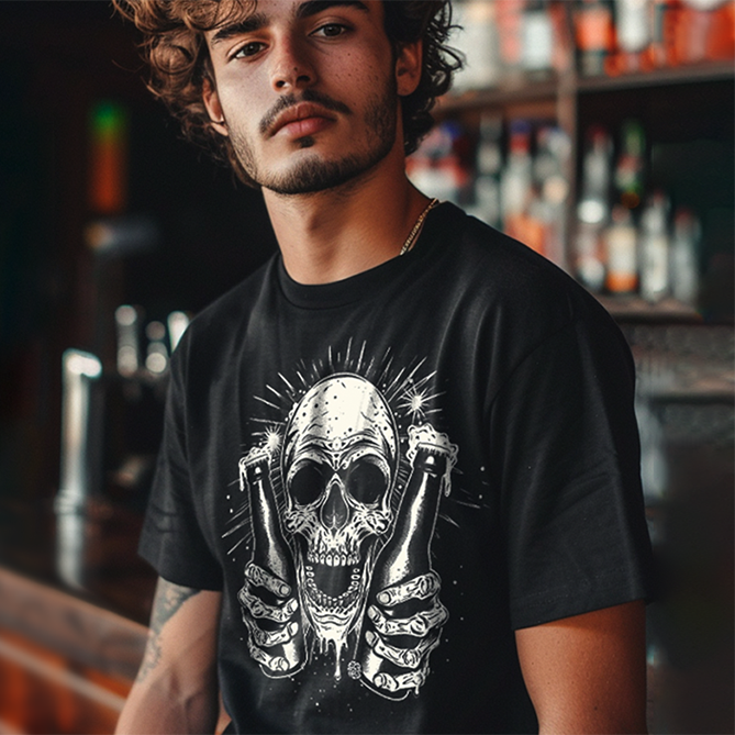 Camiseta Cerveja - Caveira Beer - Unissex