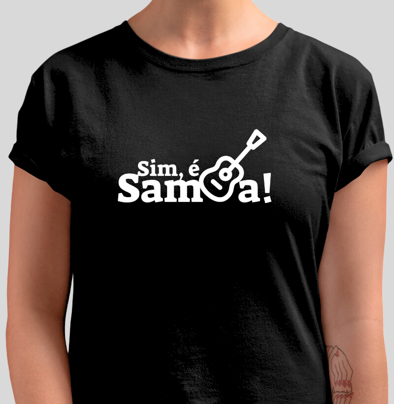 Camiseta Baby Long Feminina - Sim é Samba