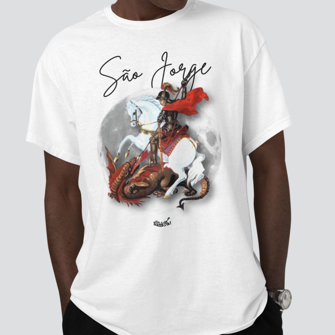 Camiseta Clássica Masculina - São Jorge Sim é Samba