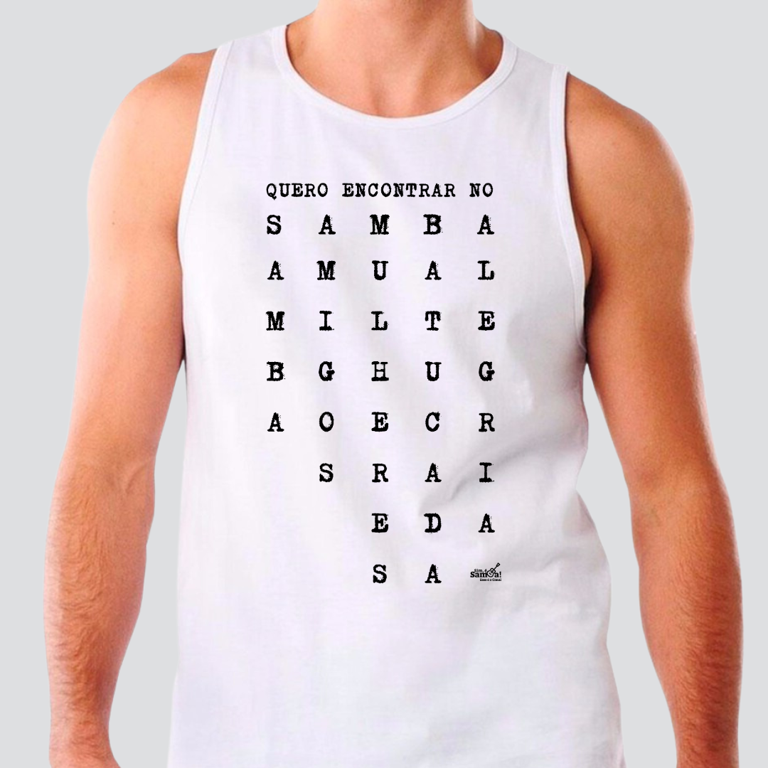 Camiseta Regata Masculina - Quero Encontrar no Samba