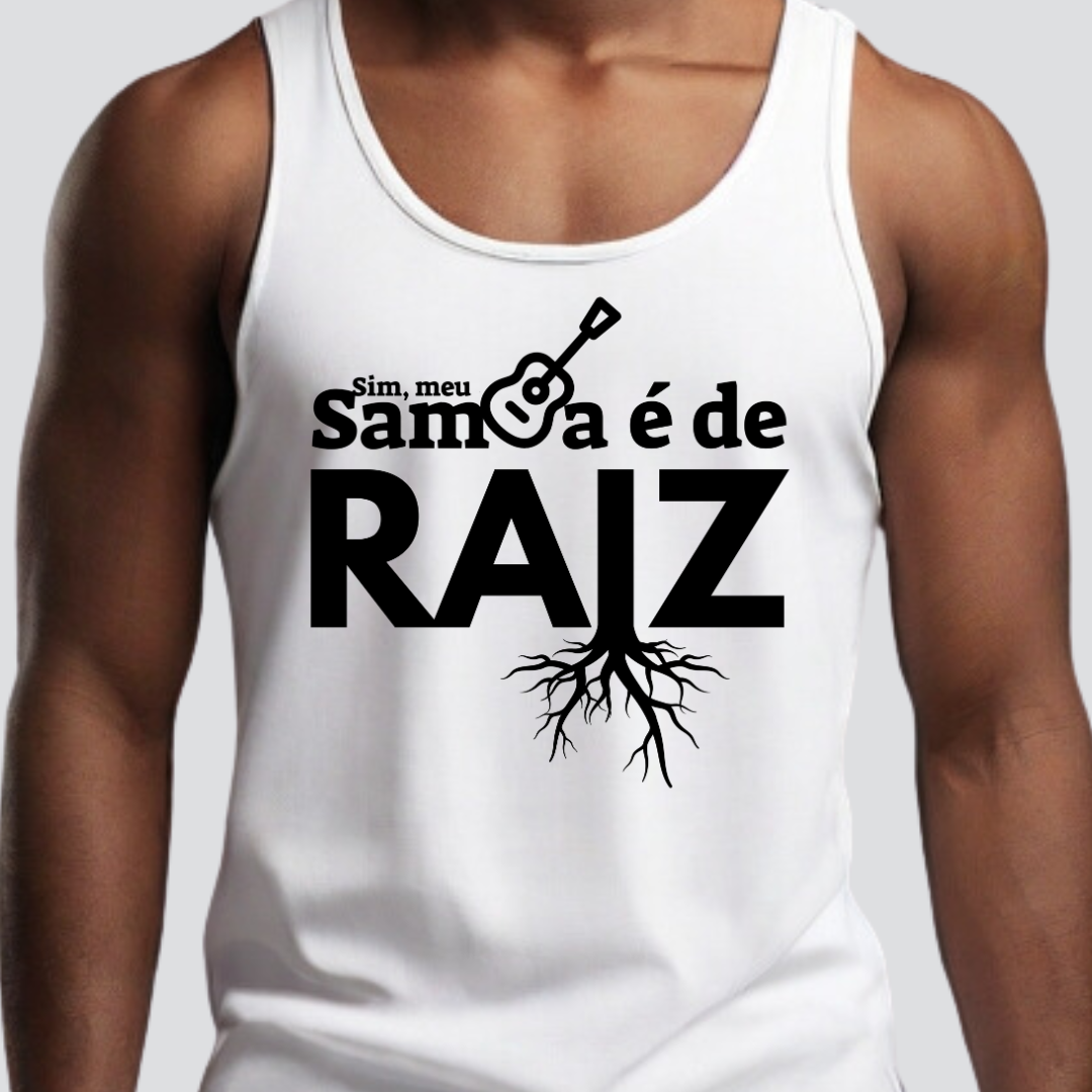 Camiseta Regata Masculina - Sim Meu Samba é De Raiz  