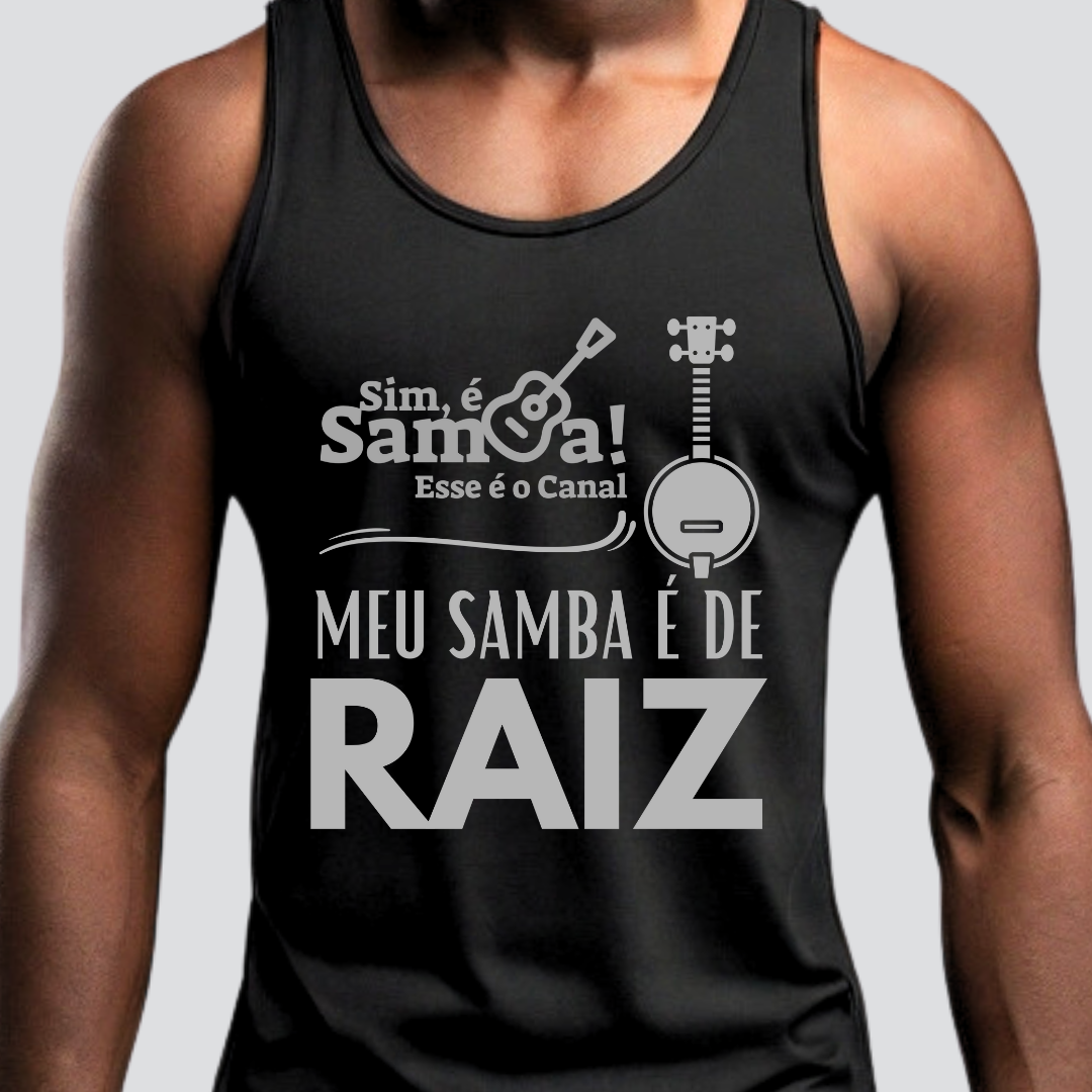 Camiseta Regata Masculina - Meu Samba é de Raiz