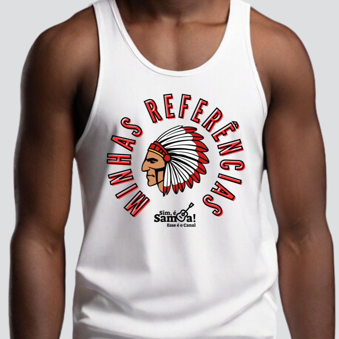 Camiseta Regata Masculina - Minhas Referências Sim é Samba