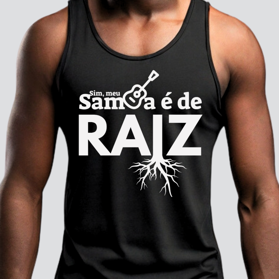 Camiseta Regata Masculina - Sim Meu Samba é De Raiz