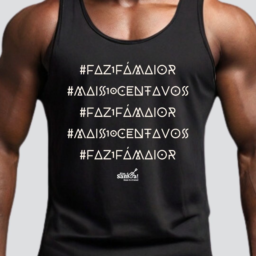Camiseta Regata Masculina - Faz Um Fá Maior - Mais Dez Centavos