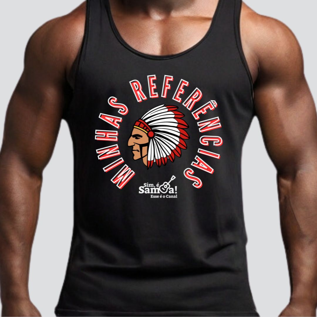 Camiseta Regata Masculina - Minhas Referências Sim é Samba