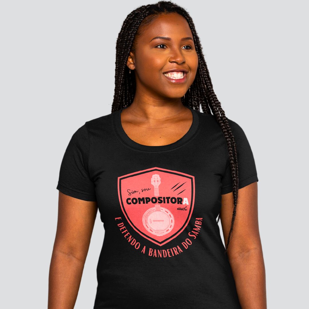 Camiseta Baby Look Feminina - Sim Sou Compositora