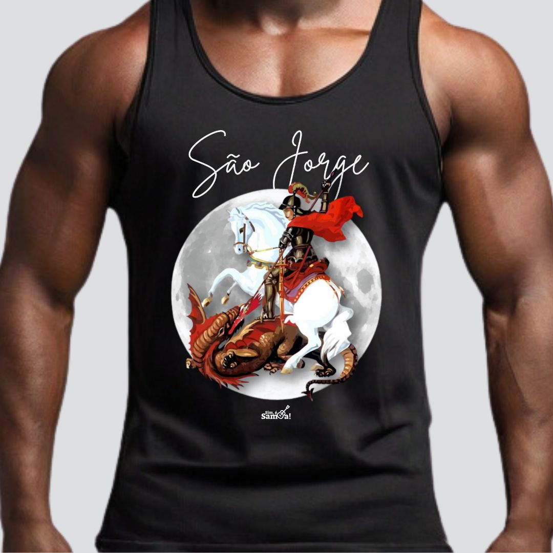 Camiseta Regata Masculina - São Jorge Sim é Samba