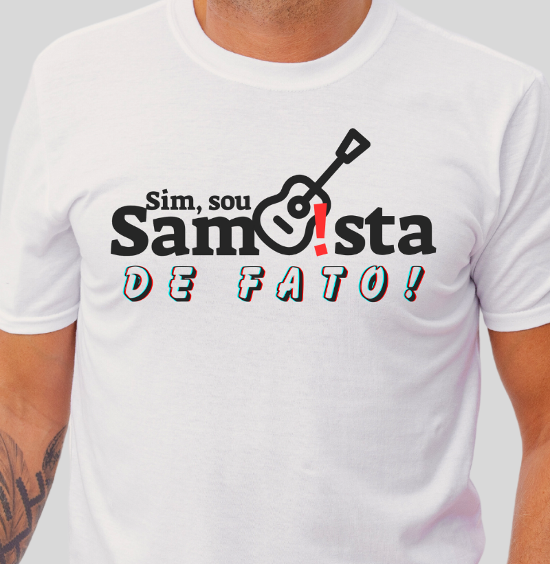 Camiseta Clássica Masculina - Sim Sou Sambista de Fato