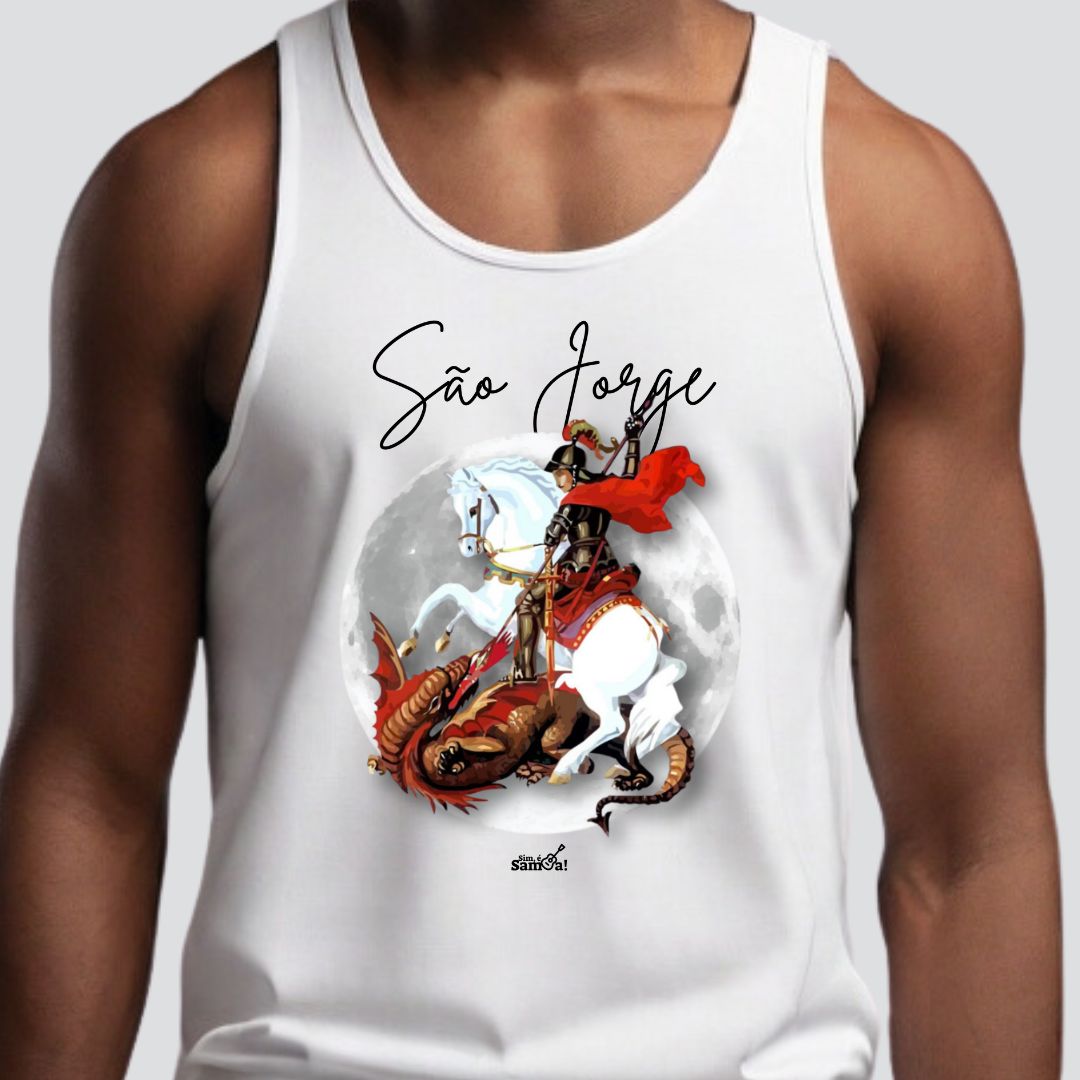 Camiseta Regata Masculina - São Jorge Sim é Samba