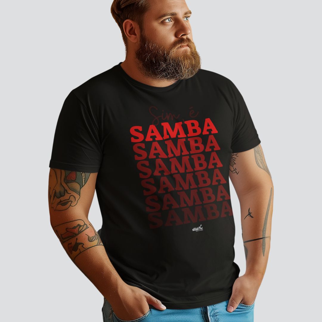 Camiseta Plus Size - Sim é Samba Degradê